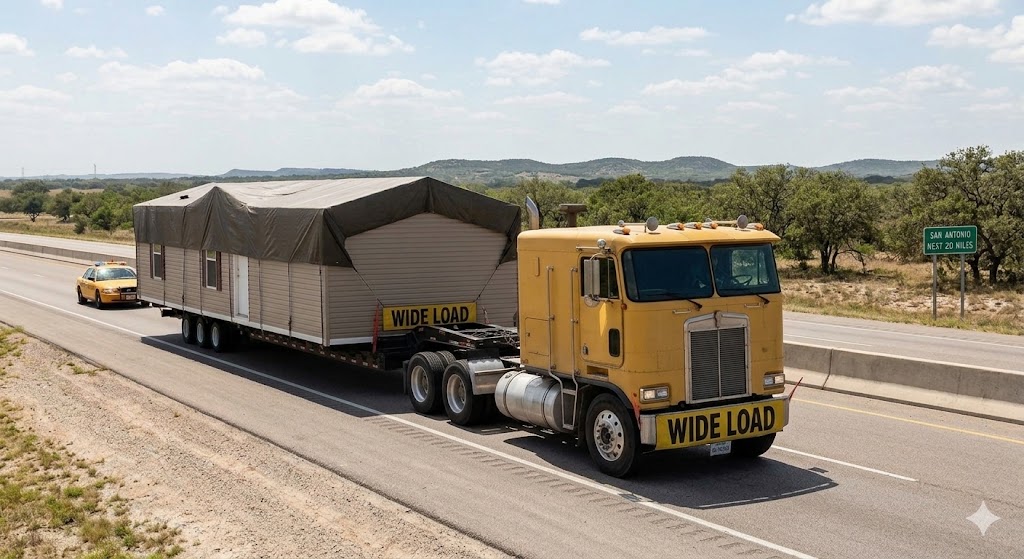 transporting a mobile home